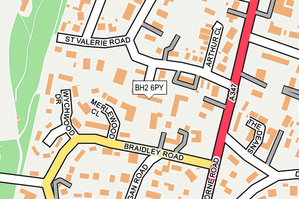 BH2 6PY map - OS OpenMap – Local (Ordnance Survey)