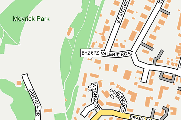 BH2 6PZ map - OS OpenMap – Local (Ordnance Survey)