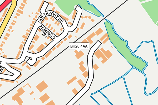 BH20 4AA map - OS OpenMap – Local (Ordnance Survey)