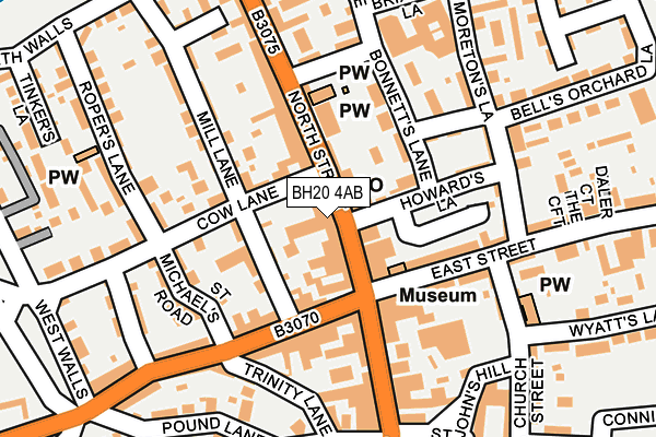 BH20 4AB map - OS OpenMap – Local (Ordnance Survey)