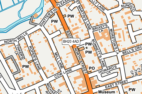 BH20 4AD map - OS OpenMap – Local (Ordnance Survey)