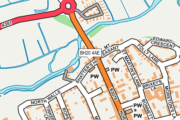 BH20 4AE map - OS OpenMap – Local (Ordnance Survey)