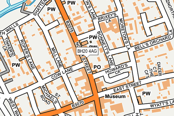 BH20 4AG map - OS OpenMap – Local (Ordnance Survey)