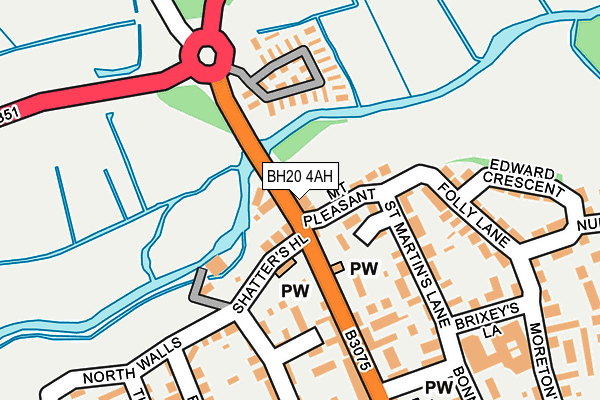 BH20 4AH map - OS OpenMap – Local (Ordnance Survey)