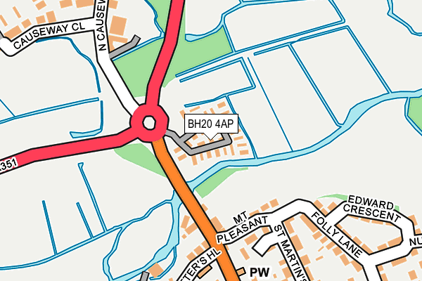 BH20 4AP map - OS OpenMap – Local (Ordnance Survey)