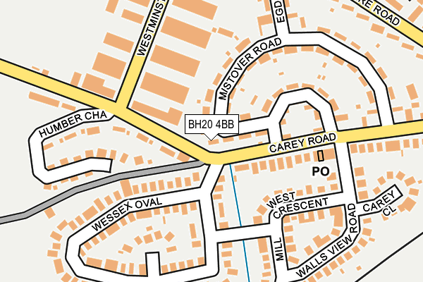 BH20 4BB map - OS OpenMap – Local (Ordnance Survey)