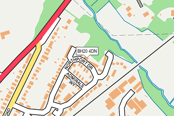 BH20 4DN map - OS OpenMap – Local (Ordnance Survey)
