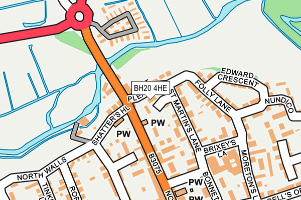 BH20 4HE map - OS OpenMap – Local (Ordnance Survey)