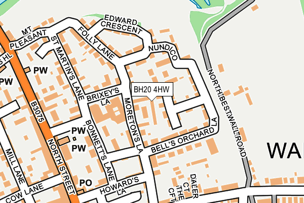 BH20 4HW map - OS OpenMap – Local (Ordnance Survey)
