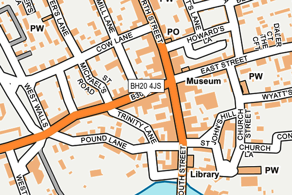 BH20 4JS map - OS OpenMap – Local (Ordnance Survey)