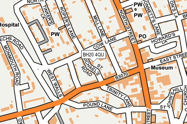 BH20 4QU map - OS OpenMap – Local (Ordnance Survey)
