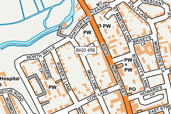 BH20 4RB map - OS OpenMap – Local (Ordnance Survey)