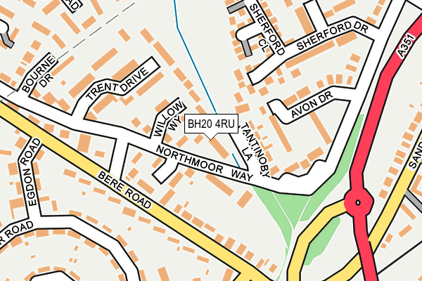 BH20 4RU map - OS OpenMap – Local (Ordnance Survey)