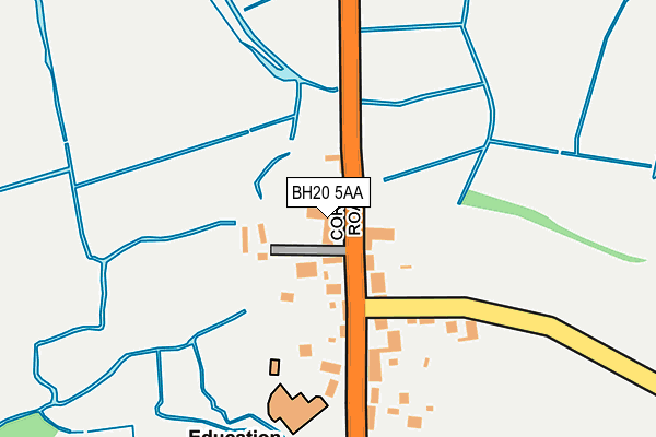 BH20 5AA map - OS OpenMap – Local (Ordnance Survey)