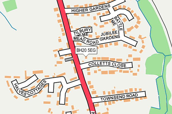 BH20 5EG map - OS OpenMap – Local (Ordnance Survey)