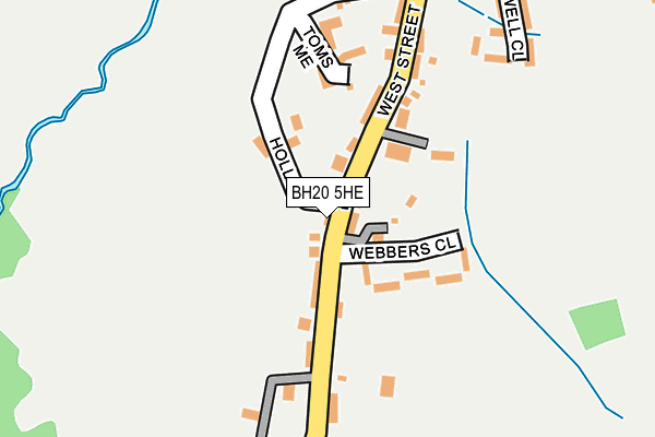 BH20 5HE map - OS OpenMap – Local (Ordnance Survey)