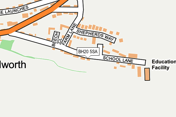 BH20 5SA map - OS OpenMap – Local (Ordnance Survey)