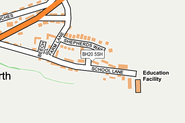 BH20 5SH map - OS OpenMap – Local (Ordnance Survey)