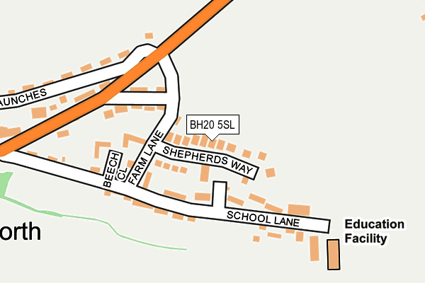 BH20 5SL map - OS OpenMap – Local (Ordnance Survey)