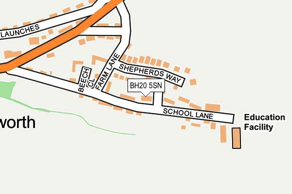 BH20 5SN map - OS OpenMap – Local (Ordnance Survey)