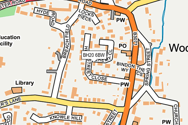 BH20 6BW map - OS OpenMap – Local (Ordnance Survey)