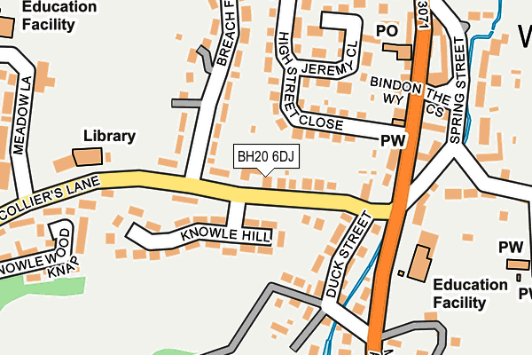 BH20 6DJ map - OS OpenMap – Local (Ordnance Survey)