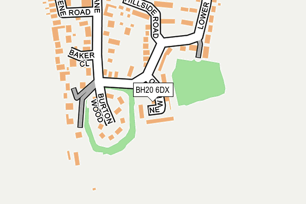 BH20 6DX map - OS OpenMap – Local (Ordnance Survey)