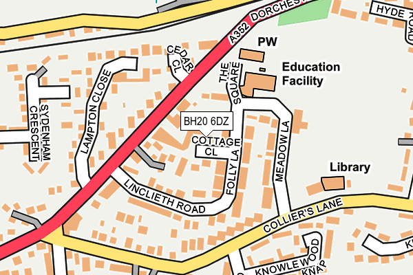 BH20 6DZ map - OS OpenMap – Local (Ordnance Survey)