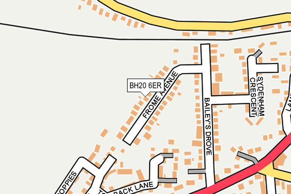 BH20 6ER map - OS OpenMap – Local (Ordnance Survey)