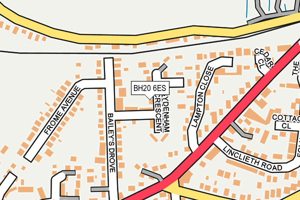 BH20 6ES map - OS OpenMap – Local (Ordnance Survey)