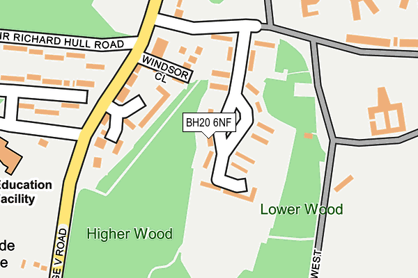 BH20 6NF map - OS OpenMap – Local (Ordnance Survey)