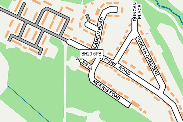 BH20 6PB map - OS OpenMap – Local (Ordnance Survey)