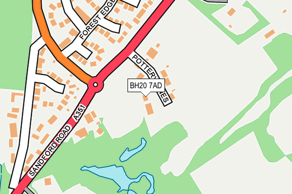 BH20 7AD map - OS OpenMap – Local (Ordnance Survey)