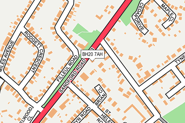 BH20 7AH map - OS OpenMap – Local (Ordnance Survey)