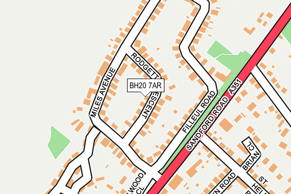 BH20 7AR map - OS OpenMap – Local (Ordnance Survey)