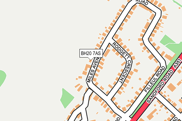 BH20 7AS map - OS OpenMap – Local (Ordnance Survey)