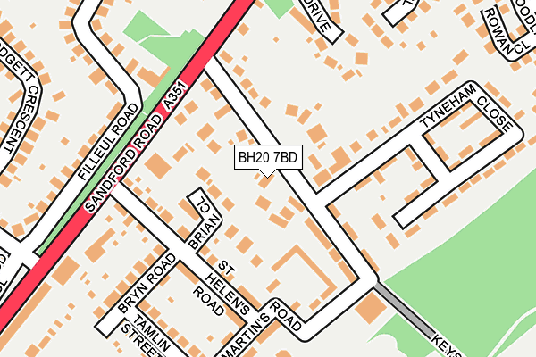BH20 7BD map - OS OpenMap – Local (Ordnance Survey)