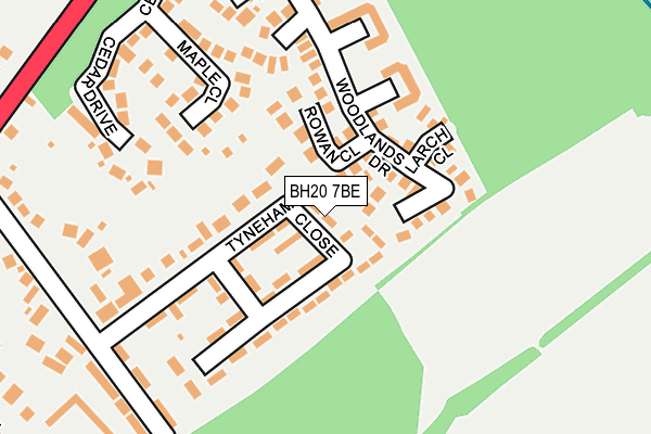 BH20 7BE map - OS OpenMap – Local (Ordnance Survey)