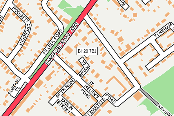 BH20 7BJ map - OS OpenMap – Local (Ordnance Survey)
