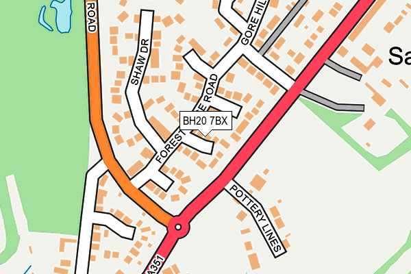 BH20 7BX map - OS OpenMap – Local (Ordnance Survey)