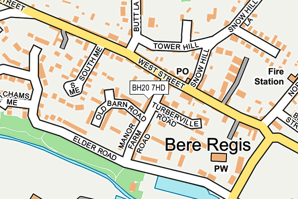 BH20 7HD map - OS OpenMap – Local (Ordnance Survey)
