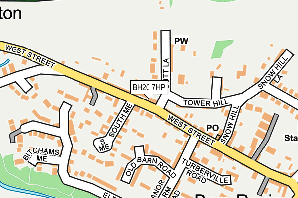 BH20 7HP map - OS OpenMap – Local (Ordnance Survey)
