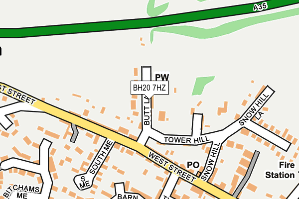 BH20 7HZ map - OS OpenMap – Local (Ordnance Survey)