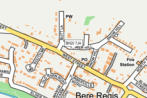 BH20 7JA map - OS OpenMap – Local (Ordnance Survey)