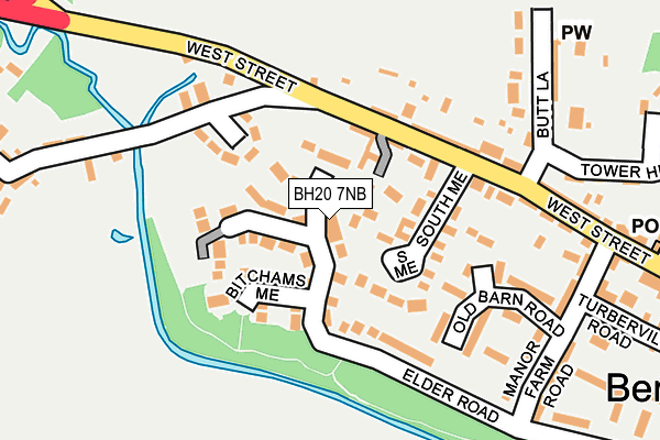 BH20 7NB map - OS OpenMap – Local (Ordnance Survey)