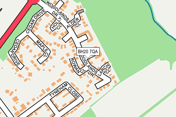 BH20 7QA map - OS OpenMap – Local (Ordnance Survey)