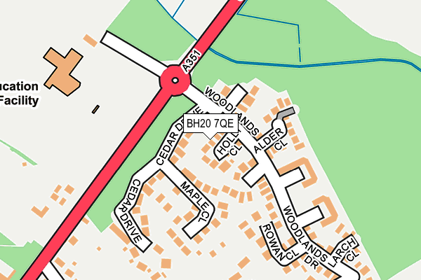 BH20 7QE map - OS OpenMap – Local (Ordnance Survey)