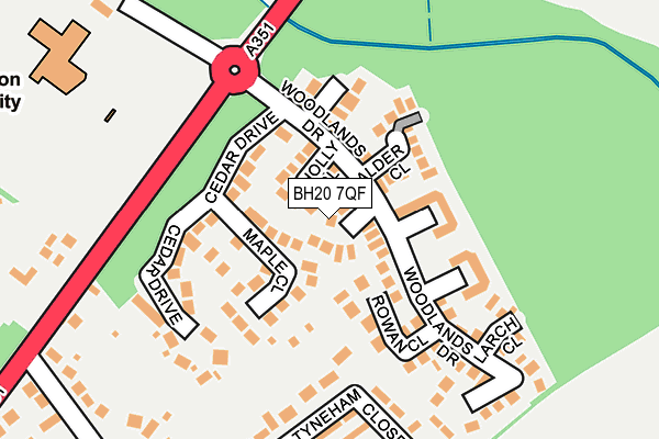 BH20 7QF map - OS OpenMap – Local (Ordnance Survey)