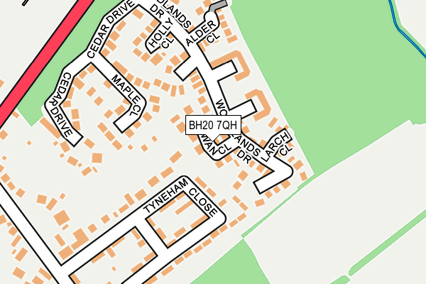 BH20 7QH map - OS OpenMap – Local (Ordnance Survey)