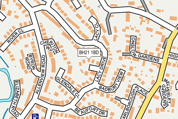 BH21 1BD map - OS OpenMap – Local (Ordnance Survey)